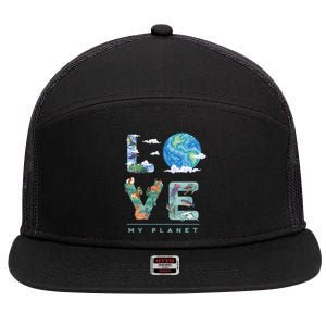 There Is No Planet B Gift Love My Planet Gift 7 Panel Mesh Trucker Snapback Hat