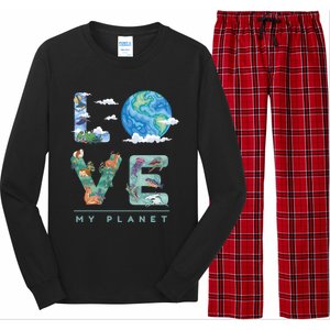 There Is No Planet B Gift Love My Planet Gift Long Sleeve Pajama Set