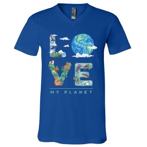 There Is No Planet B Gift Love My Planet Gift V-Neck T-Shirt