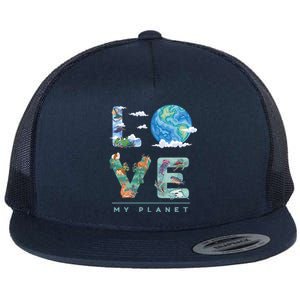 There Is No Planet B Gift Love My Planet Gift Flat Bill Trucker Hat