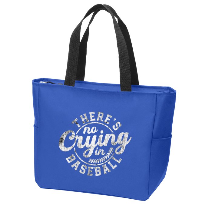 There Is No Crying In Baseball Funny Game Day Baseball Gift Zip Tote Bag