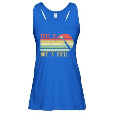 This Is Not A Drill Retro Vintage Funny Carpenter Tool Diy Gift Ladies Essential Flowy Tank