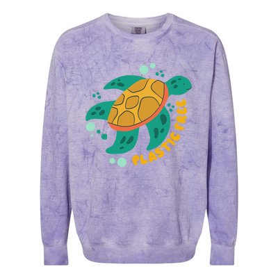 There Is No Planet B Gift Turtle Gift Save The Ocean Gift Colorblast Crewneck Sweatshirt