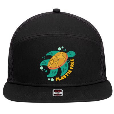 There Is No Planet B Gift Turtle Gift Save The Ocean Gift 7 Panel Mesh Trucker Snapback Hat