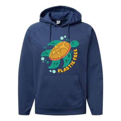 There Is No Planet B Gift Turtle Gift Save The Ocean Gift Performance Fleece Hoodie