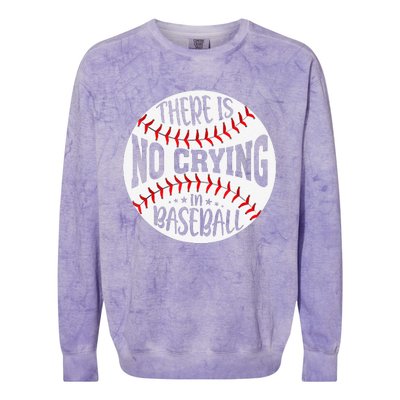 There Is No Crying In Baseball Sports Funny Baseball Colorblast Crewneck Sweatshirt