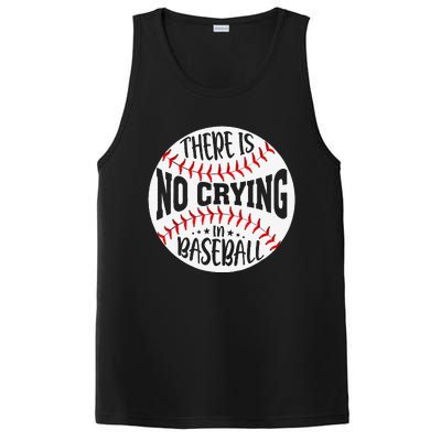 There Is No Crying In Baseball Sports Funny Baseball PosiCharge Competitor Tank