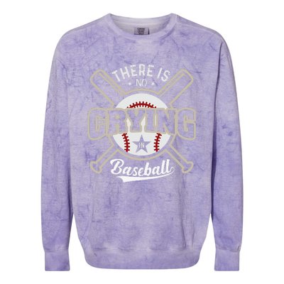 There Is No Crying In Baseball Sports Funny Baseball Colorblast Crewneck Sweatshirt