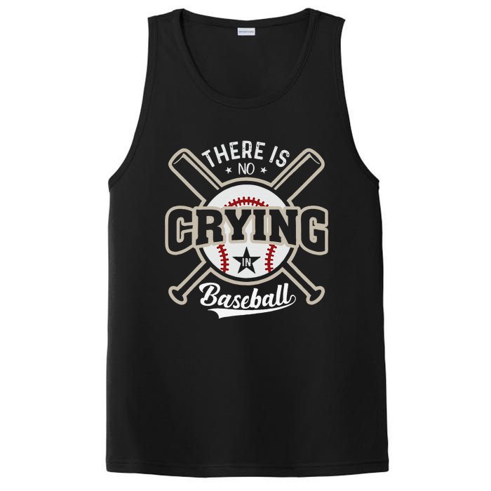 There Is No Crying In Baseball Sports Funny Baseball PosiCharge Competitor Tank