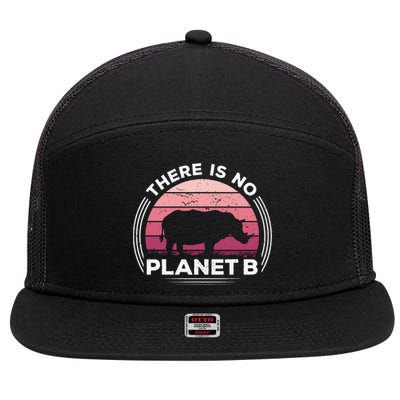 There Is No Planet B Save The Rhino Celebrate Earth Day 7 Panel Mesh Trucker Snapback Hat