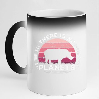 There Is No Planet B Save The Rhino Celebrate Earth Day 11oz Black Color Changing Mug