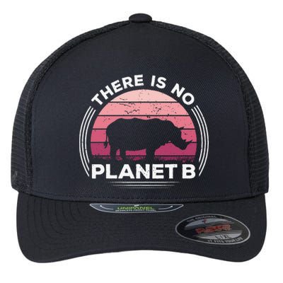 There Is No Planet B Save The Rhino Celebrate Earth Day Flexfit Unipanel Trucker Cap