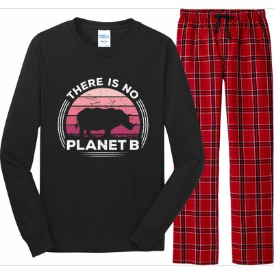 There Is No Planet B Save The Rhino Celebrate Earth Day Long Sleeve Pajama Set