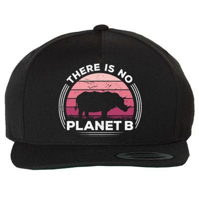 There Is No Planet B Save The Rhino Celebrate Earth Day Wool Snapback Cap