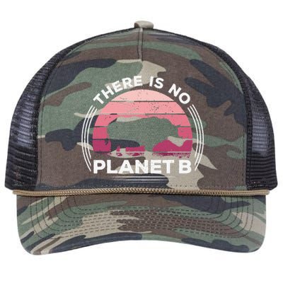 There Is No Planet B Save The Rhino Celebrate Earth Day Retro Rope Trucker Hat Cap