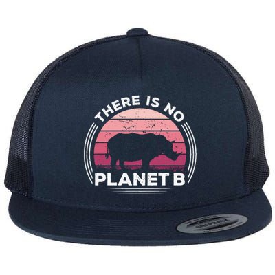 There Is No Planet B Save The Rhino Celebrate Earth Day Flat Bill Trucker Hat