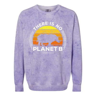 There Is No Planet B Save The Rhino Earth Day Colorblast Crewneck Sweatshirt