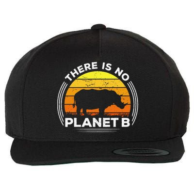 There Is No Planet B Save The Rhino Earth Day Wool Snapback Cap