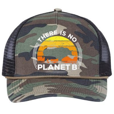 There Is No Planet B Save The Rhino Earth Day Retro Rope Trucker Hat Cap