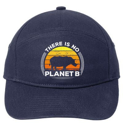 There Is No Planet B Save The Rhino Earth Day 7-Panel Snapback Hat