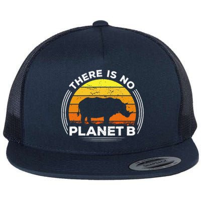 There Is No Planet B Save The Rhino Earth Day Flat Bill Trucker Hat