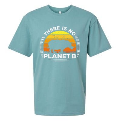 There Is No Planet B Save The Rhino Earth Day Sueded Cloud Jersey T-Shirt