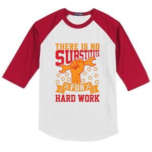 There Is No Surstitute For Hard Work Labor Day Gift Kids Colorblock Raglan Jersey