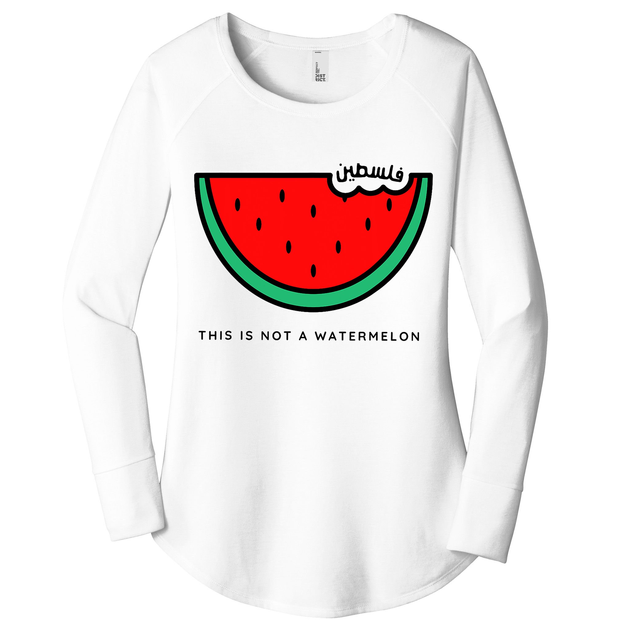 This Is Not A Watermelon Palestine Collection Women's Perfect Tri Tunic Long Sleeve Shirt