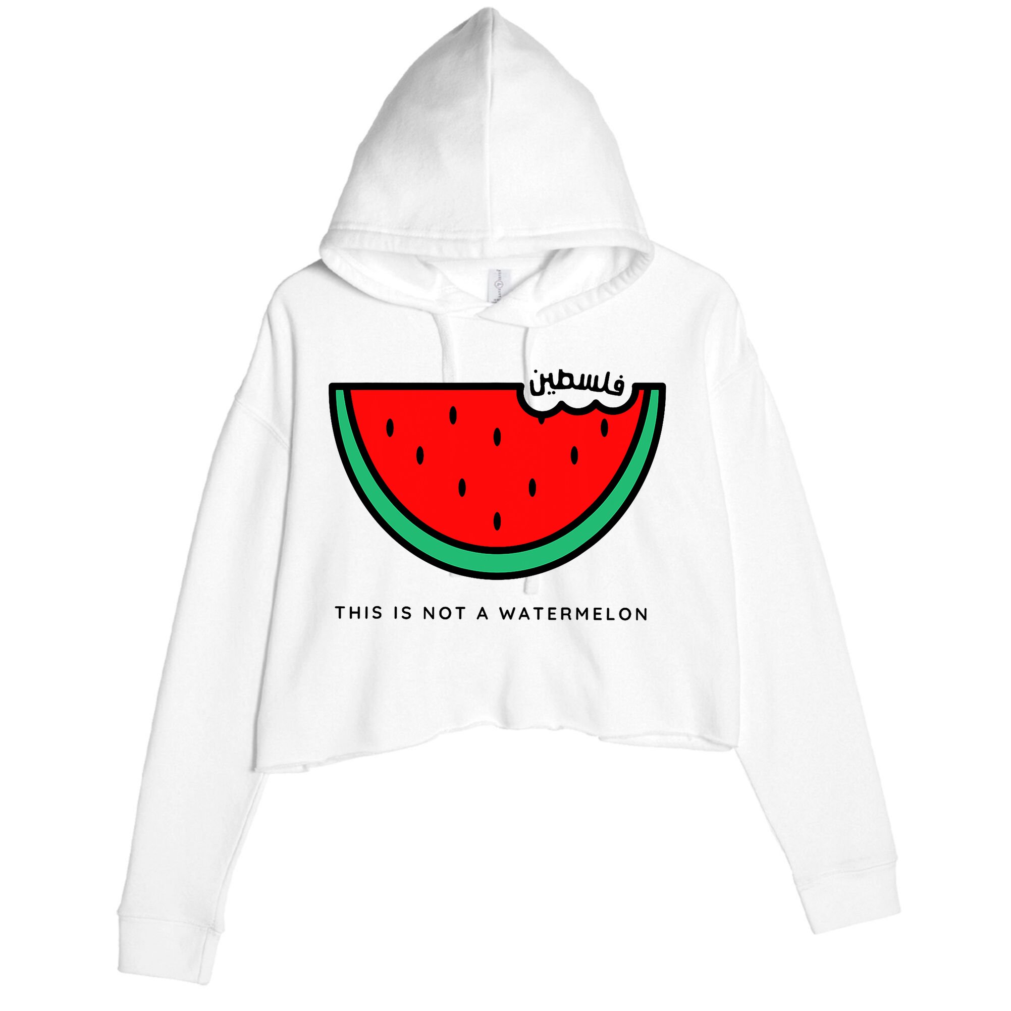 This Is Not A Watermelon Palestine Collection Crop Fleece Hoodie