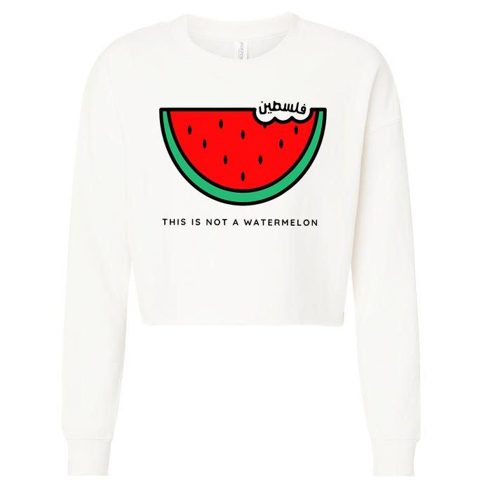 This Is Not A Watermelon Palestine Collection Cropped Pullover Crew