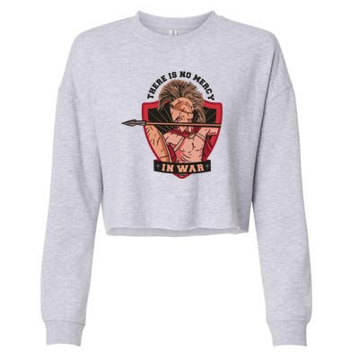 There Is No Mercy In War Cropped Pullover Crew