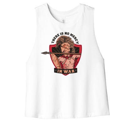 There Is No Mercy In War Women's Racerback Cropped Tank