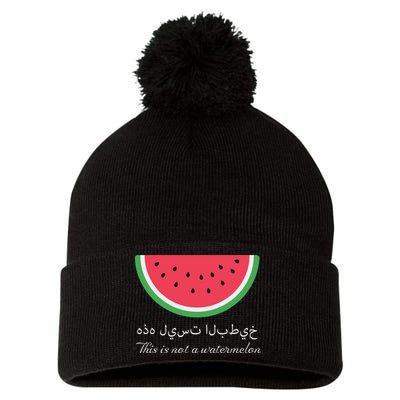 This Is Not A Watermelon Palestine Flag Pom Pom 12in Knit Beanie