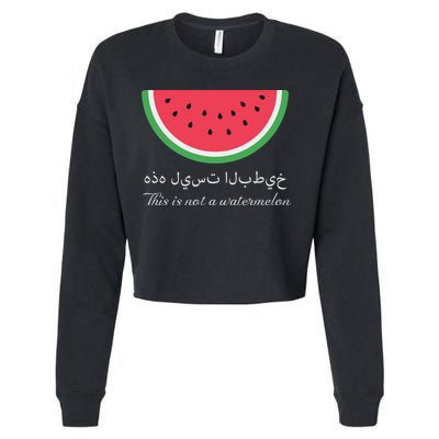 This Is Not A Watermelon Palestine Flag Cropped Pullover Crew