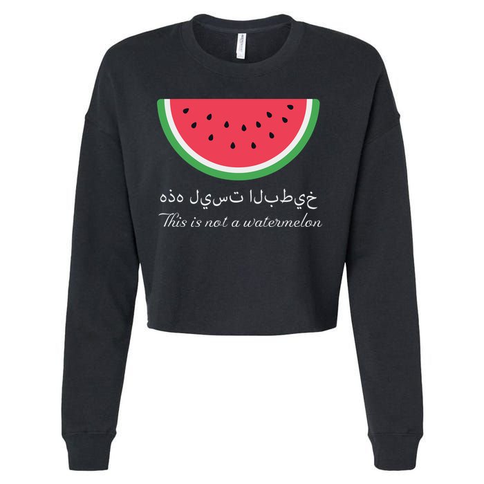 This Is Not A Watermelon Palestine Flag Cropped Pullover Crew