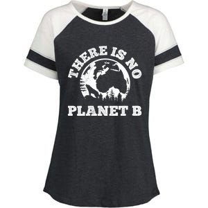 There Is No Planet B Saying Protection Climate Camping Cool Gift Enza Ladies Jersey Colorblock Tee