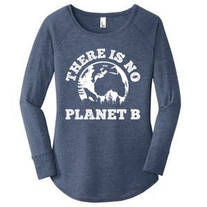 There Is No Planet B Saying Protection Climate Camping Cool Gift Women's Perfect Tri Tunic Long Sleeve Shirt