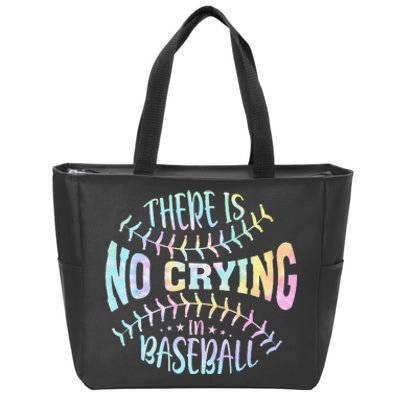 There Is No Crying In Baseball Tie Dye Zip Tote Bag