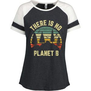 There Is No Planet B Cool Gift Earth Day Science Retro Gift Enza Ladies Jersey Colorblock Tee