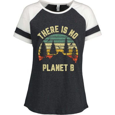 There Is No Planet B Cool Gift Earth Day Science Retro Gift Enza Ladies Jersey Colorblock Tee