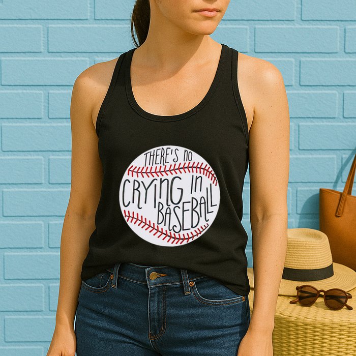 There Is No Crying In Baseball Funny Sports Ball Game Womens Tank Top