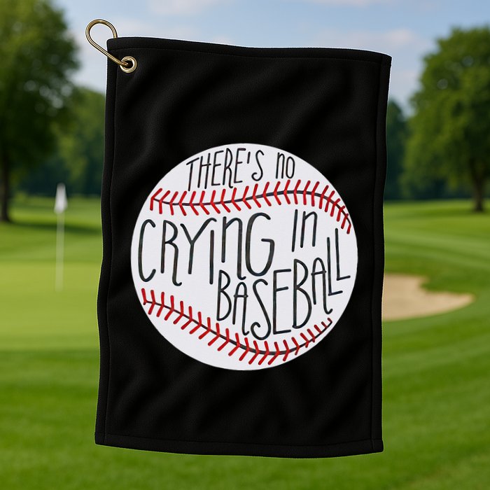There Is No Crying In Baseball Funny Sports Ball Game Golf Towel