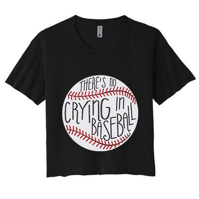 There Is No Crying In Baseball Funny Sports Ball Game Crop Top