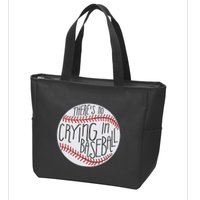 There Is No Crying In Baseball Funny Sports Ball Game Zip Tote Bag