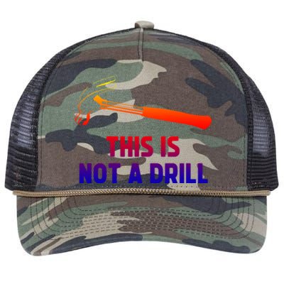 This Is Not A Drill Funny Carpenter Dad Sarcastic Gift Great Gift Retro Rope Trucker Hat Cap