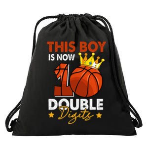 This Is Now 10 Double Digits Basketball 10th Birthday Drawstring Bag