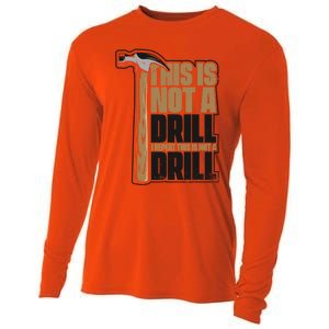 This Is Not A Drill Cabinetmaker Woodturner Joiner Carpenter Gift Cooling Performance Long Sleeve Crew