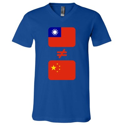 Taiwan Is Not China Show Your Protest And Solidarity Flag Gift V-Neck T-Shirt