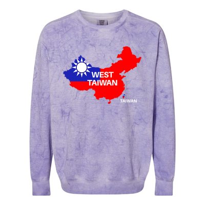 Taiwan Is Not China West Taiwan Gift Colorblast Crewneck Sweatshirt