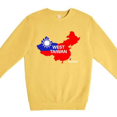 Taiwan Is Not China West Taiwan Gift Premium Crewneck Sweatshirt